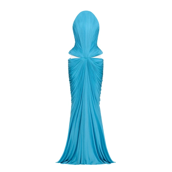 CHATS by C.Dam Grimes Dress in Cerulean Blue | Maxi Dresses | Coveti