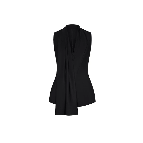 CHATS by C.Dam Hannah Vest and Skirt Set in Black | Vests | Coveti