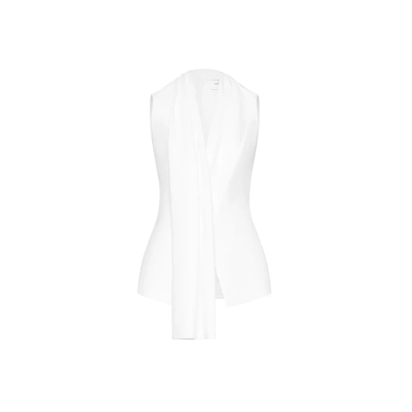 CHATS by C.Dam Hannah Vest and Skirt Set in White | Vests | Coveti