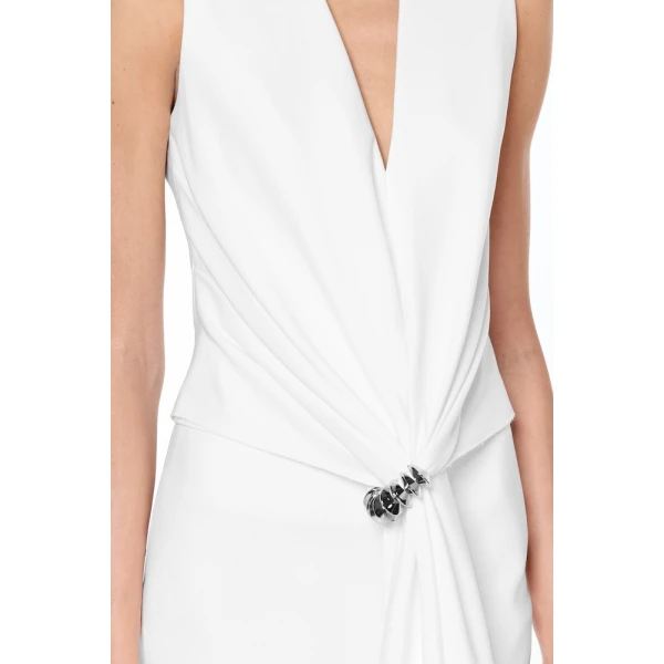CHATS by C.Dam Hedy Vest and Skirt Set in White | Vests | Coveti