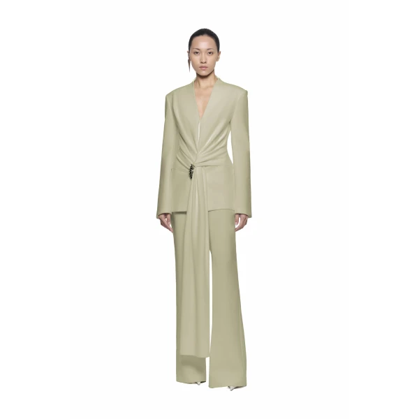 CHATS by C.Dam Hypatia Trousers in Sage Olive | Tailored pants | Coveti