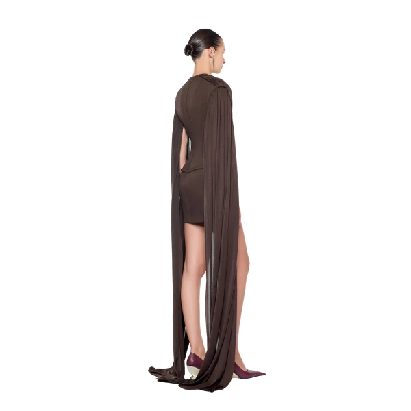 CHATS by C.Dam Irene Dress in Brown | Mini Dresses | Coveti