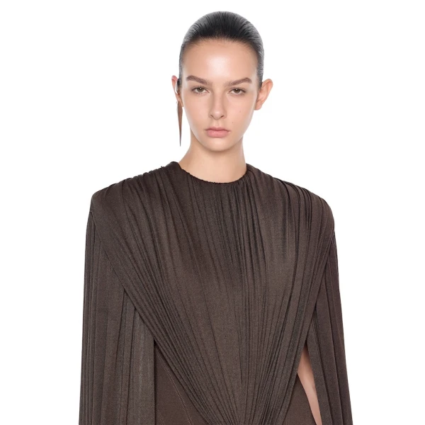 CHATS by C.Dam Irene Dress in Brown | Mini Dresses | Coveti