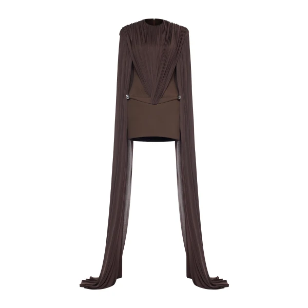 CHATS by C.Dam Irene Dress in Brown | Mini Dresses | Coveti