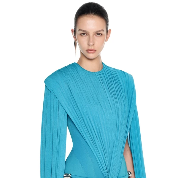 CHATS by C.Dam Irene Dress in Cerulean Blue | Mini Dresses | Coveti