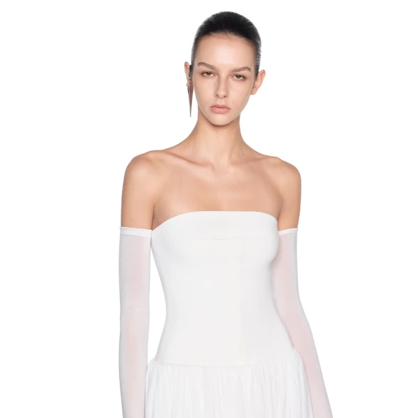 CHATS by C.Dam Katherine Dress in White | Maxi Dresses | Coveti