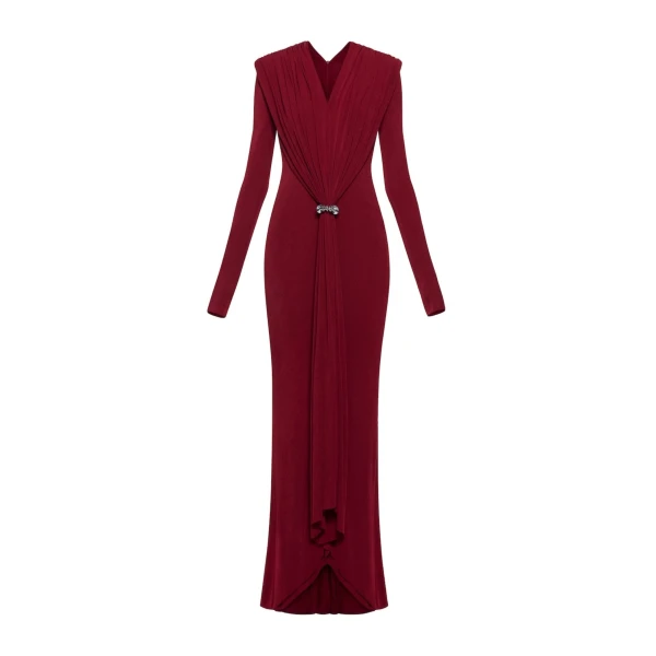CHATS by C.Dam Keid Dress in Maroon Red | Maxi Dresses | Coveti