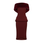 CHATS by C.Dam Libra Dress in Maroon Red