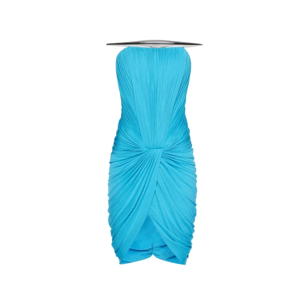 CHATS by C.Dam Lise Dress in Cerulean Blue | Mini Dresses | Coveti