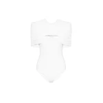CHATS by C.Dam Maha Bodysuit in White | Bodysuit | Coveti