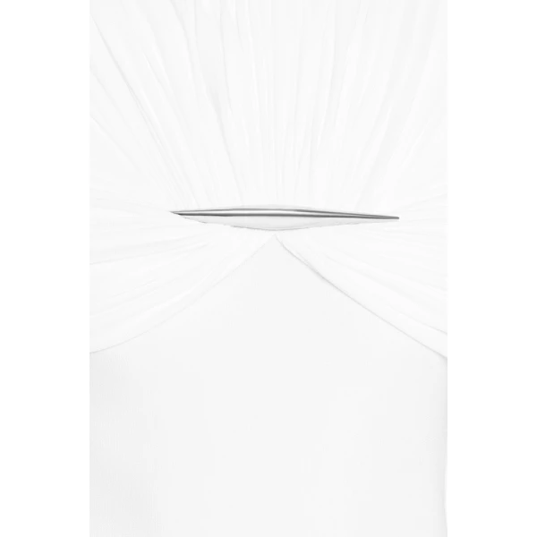CHATS by C.Dam Maha Bodysuit in White, view 4
