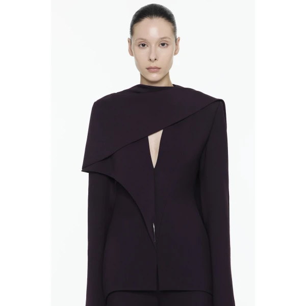 CHATS by C.Dam Maia Blazer in Mulberry Red, view 4