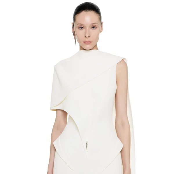CHATS by C.Dam Margu Dress in Ivory White | Maxi Dresses | Coveti