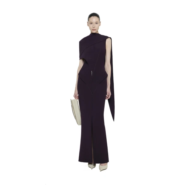 CHATS by C.Dam Margu Dress in Mulberry Red, view 2