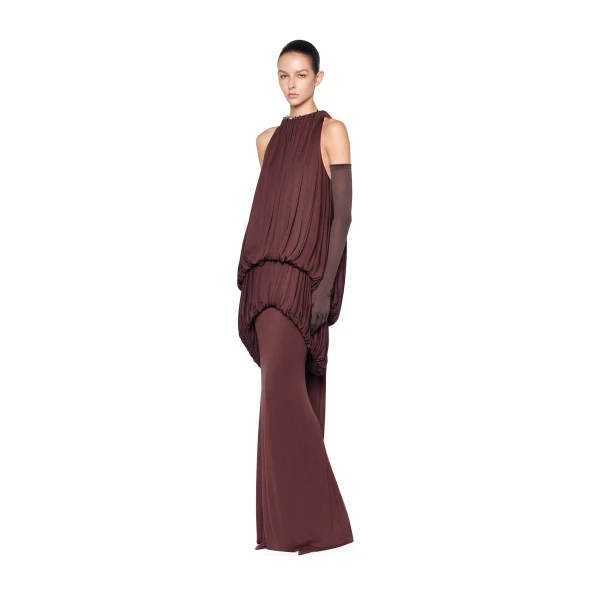 CHATS by C.Dam Mayer Dress in Dark Burgundy | Maxi Dresses | Coveti