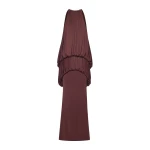 CHATS by C.Dam Mayer Dress in Dark Burgundy | Maxi Dresses | Coveti