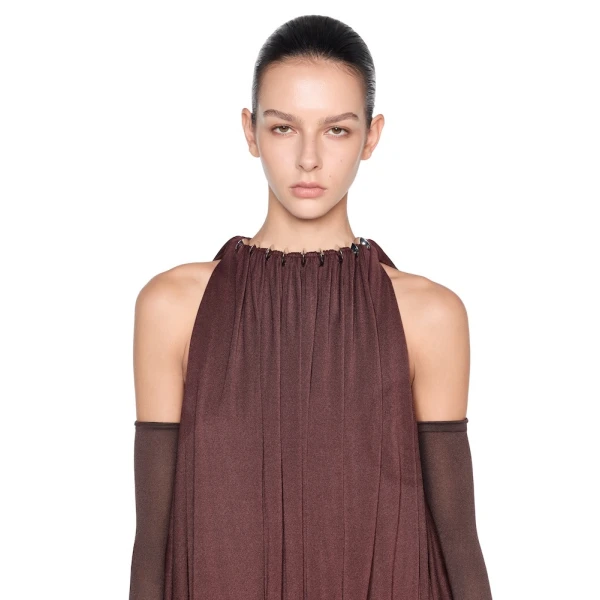 CHATS by C.Dam Mayer Dress in Dark Burgundy | Maxi Dresses | Coveti