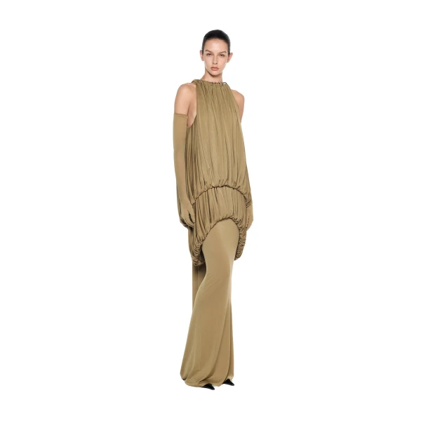 CHATS by C.Dam Mayer Dress in Mustard Green | Maxi Dresses | Coveti