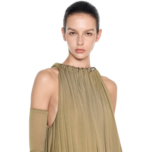 CHATS by C.Dam Mayer Dress in Mustard Green | Maxi Dresses | Coveti