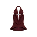 CHATS by C.Dam Mizar Halter Top in Maroon Red | Sleeveless | Coveti