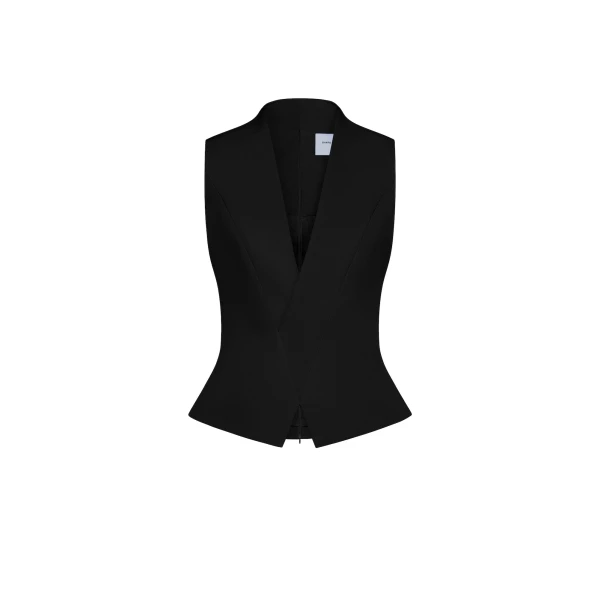 Noura Vest and Skirt Set in Black