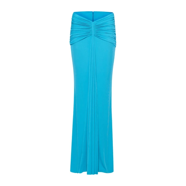 CHATS by C.Dam Noura Vest and Skirt Set in Cerulean Blue | Vests | Coveti