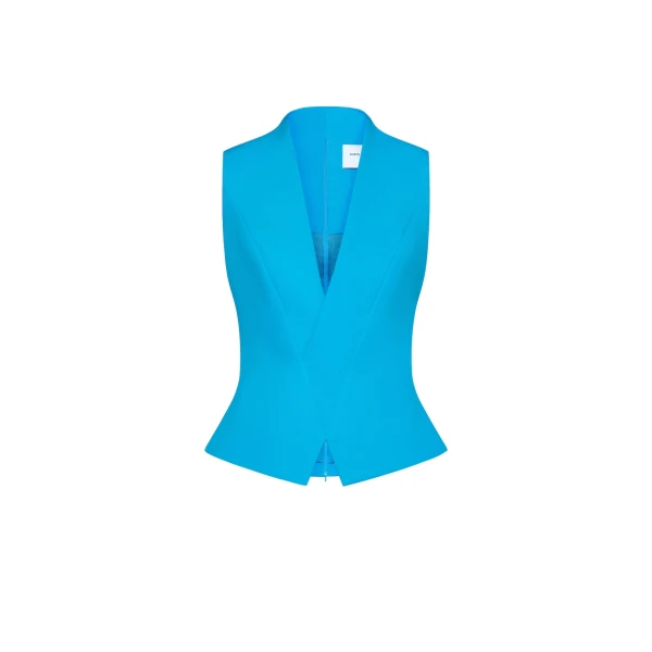 Noura Vest and Skirt Set in Cerulean Blue