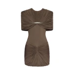 CHATS by C.Dam Rachel Dress in Brown