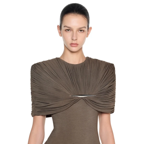 CHATS by C.Dam Rachel Dress in Brown | Mini Dresses | Coveti