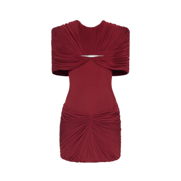 CHATS by C.Dam Rachel Dress in Maroon | Mini Dresses | Coveti