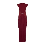 CHATS by C.Dam Rita Dress in Maroon | Maxi Dresses | Coveti