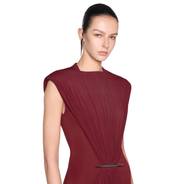 CHATS by C.Dam Rita Dress in Maroon | Maxi Dresses | Coveti