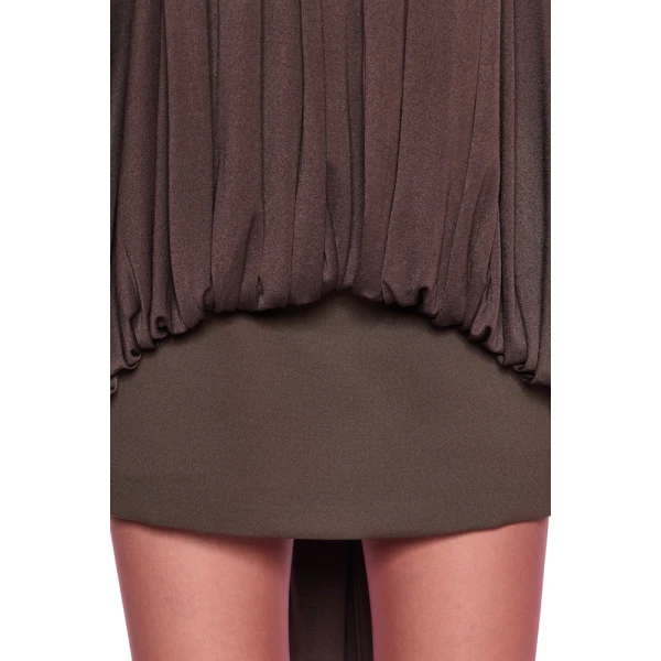 CHATS by C.Dam Rosalind Top and Skirt Set in Brown | Sleeveless | Coveti