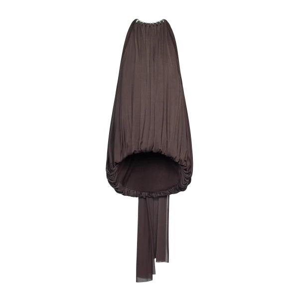 CHATS by C.Dam Rosalind Top and Skirt Set in Brown | Sleeveless | Coveti