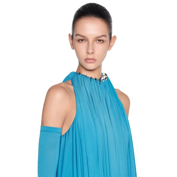 CHATS by C.Dam Rosalind Top and Skirt Set in Cerulean Blue, view 5
