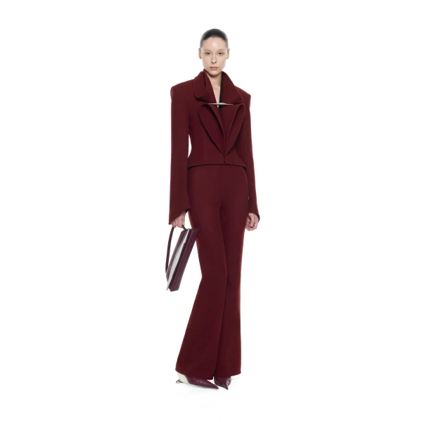 CHATS by C.Dam Sagitta Blazer in Maroon Red | Blazers | Coveti
