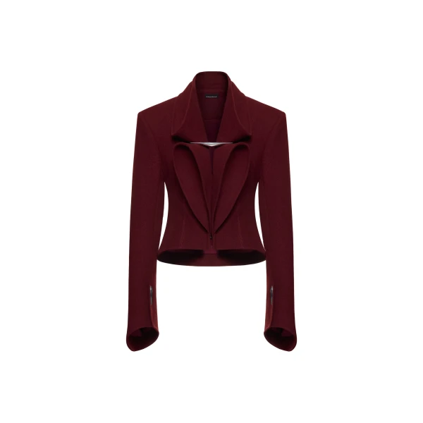 CHATS by C.Dam Sagitta Blazer in Maroon Red | Blazers | Coveti