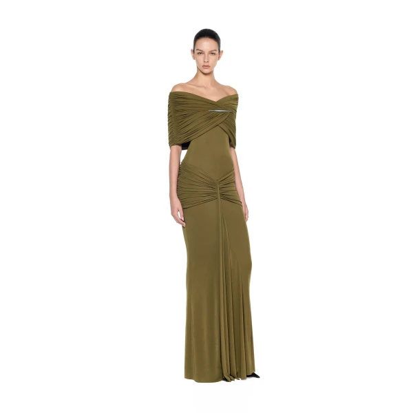 CHATS by C.Dam Sarah Dress in Brown Moss | Maxi Dresses | Coveti