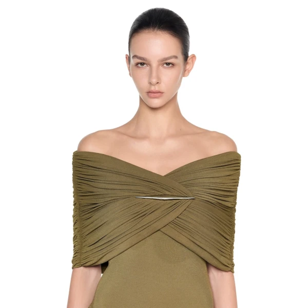 CHATS by C.Dam Sarah Dress in Brown Moss | Maxi Dresses | Coveti