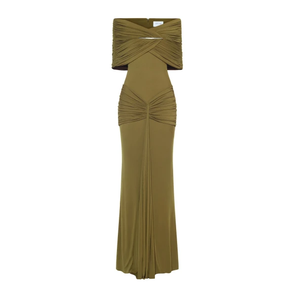 CHATS by C.Dam Sarah Dress in Brown Moss | Maxi Dresses | Coveti