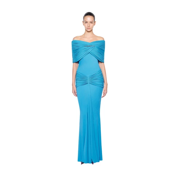 CHATS by C.Dam Sarah Dress in Cerulean Blue | Maxi Dresses | Coveti