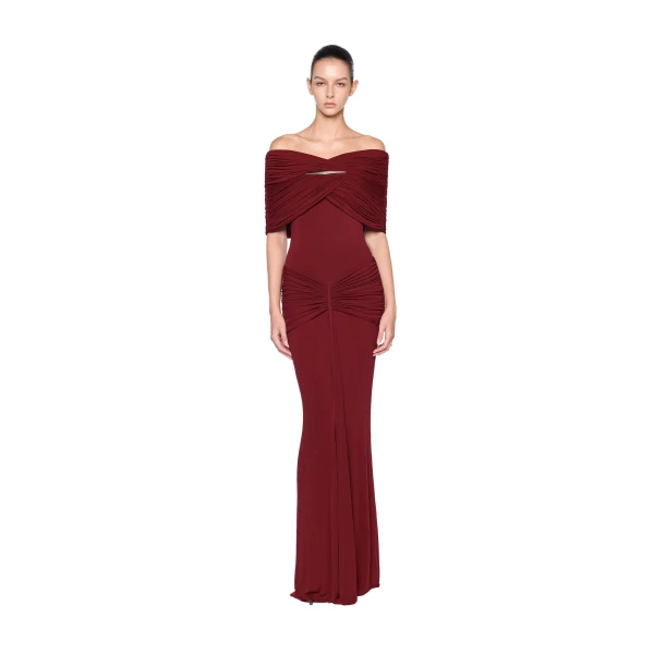 CHATS by C.Dam Sarah Dress in Maroon | Maxi Dresses | Coveti