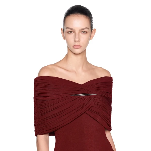 CHATS by C.Dam Sarah Dress in Maroon | Maxi Dresses | Coveti