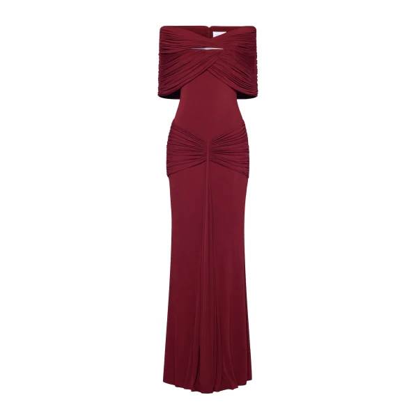 CHATS by C.Dam Sarah Dress in Maroon | Maxi Dresses | Coveti