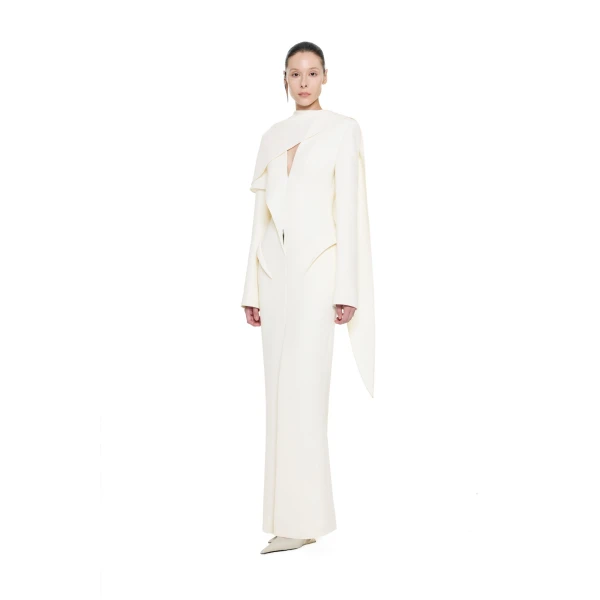 CHATS by C.Dam Selene Coat in Ivory White, view 2