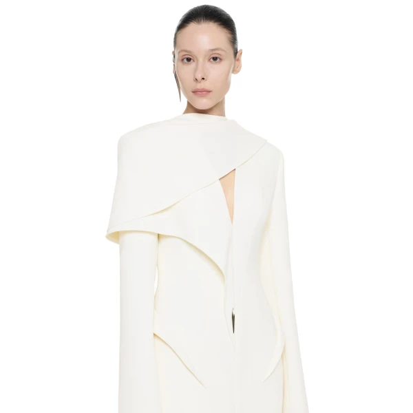 CHATS by C.Dam Selene Coat in Ivory White, view 4
