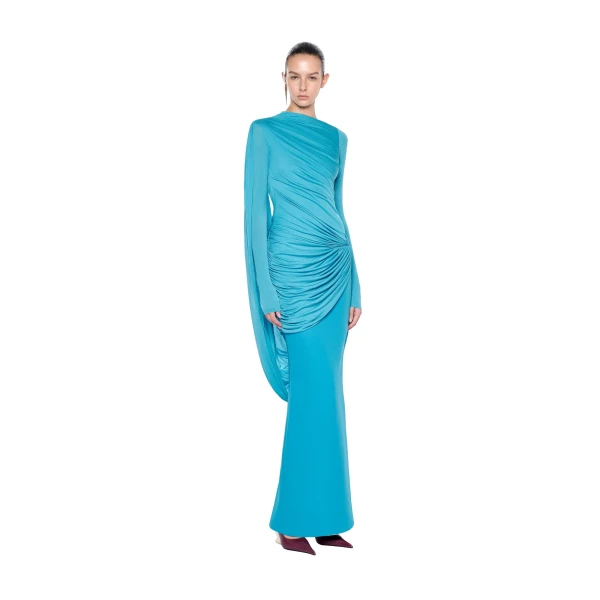 CHATS by C.Dam Selma Dress in Cerulean Blue | Maxi Dresses | Coveti