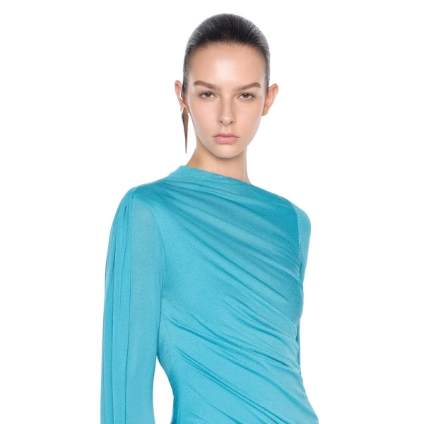 CHATS by C.Dam Selma Dress in Cerulean Blue | Maxi Dresses | Coveti
