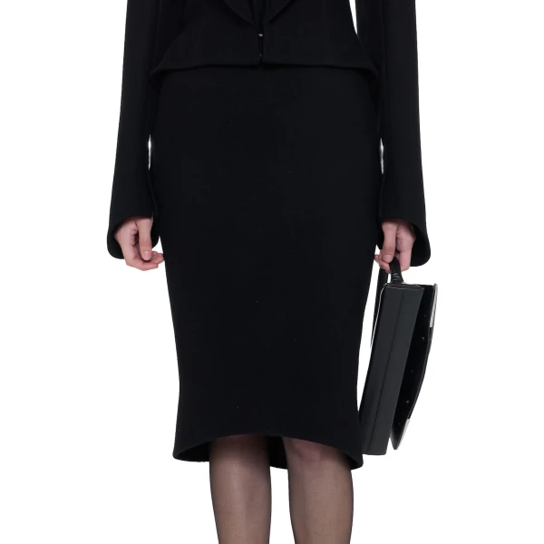 CHATS by C.Dam Sham Skirt in Black | Pencil Skirts | Coveti