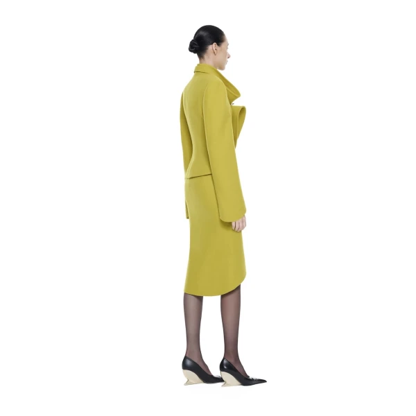 CHATS by C.Dam Sham Skirt in Chartreuse Green | Pencil Skirts | Coveti